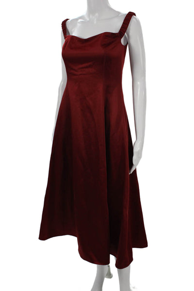 Gianni Bini Womens A-Line Midi Dress Red Sweetheart Sleeveless Size M