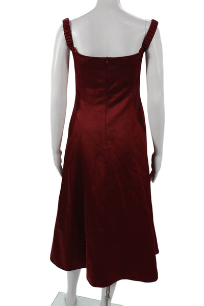 Gianni Bini Womens A-Line Midi Dress Red Sweetheart Sleeveless Size M