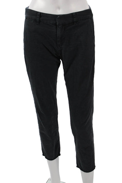 Nili Lotan Womens Chino Pants Black Cotton Zip Inseam 24 Size 0