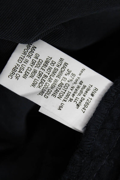 Nili Lotan Womens Chino Pants Black Cotton Zip Inseam 24 Size 0