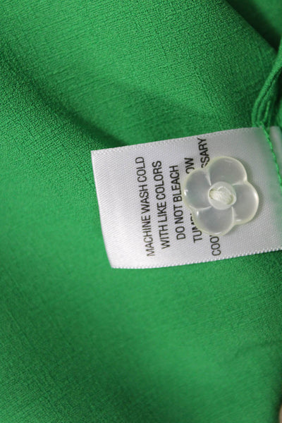 Mary Green Womens Collared Solid Polyester Long Sleeve Blouse Button Size S