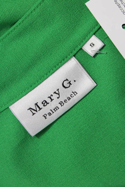 Mary Green Womens Collared Solid Polyester Long Sleeve Blouse Button Size S