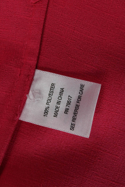 Mary Green Women Tunic Blouse Pink Collared Button Long Sleeve Polyester Size S
