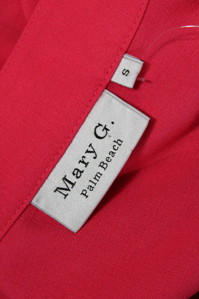 Mary Green Women Tunic Blouse Pink Collared Button Long Sleeve Polyester Size S