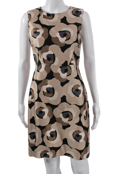 Kate Spade New York Womens Sheath Dress Beige Sleeveless Cotton Size 2