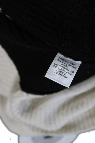 Central Park West Women White Geometric Mock Neck Pullover Size S