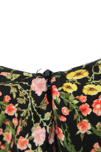 Zara Basic Collection Women Shift Dress Black Floral Long Sleeve Size L
