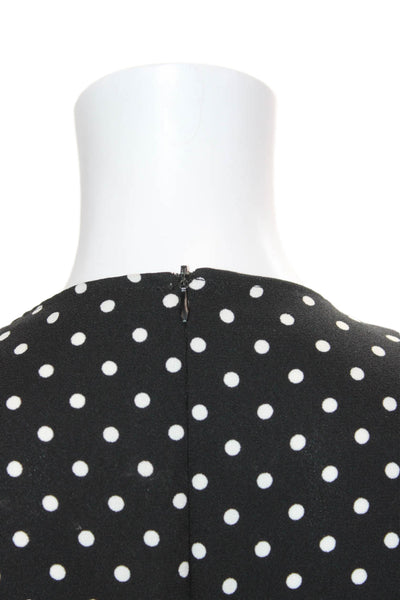 Zara Woman Womens Black Polka Dot V-Neck Long Sleeve Jumpsuit Size M
