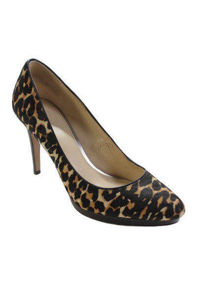 Coach Womens Giovanna Leopard Print Pumps Brown Black Size 10 Medium