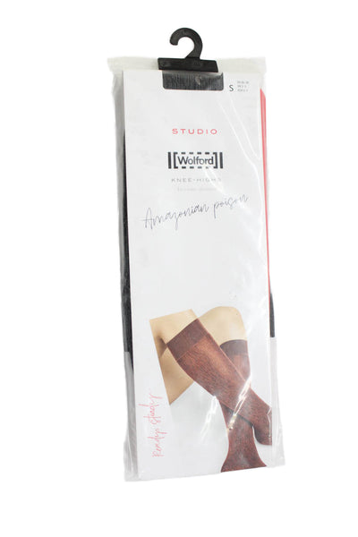 Wolford Womens Two Tone Shimmer Knee High Tights Brown Size Small