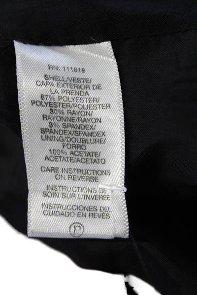 KORS Michael Kors Womens Black Pinstripe Pant Suit Button Long Sleeve Size 6