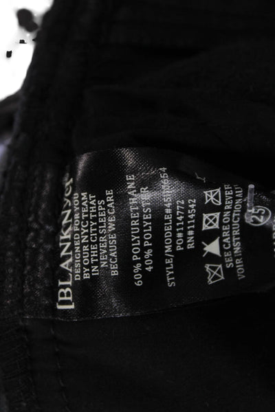 Blank NYC Women Mini Skirt Black Polyurethane Tie Waist Size 25
