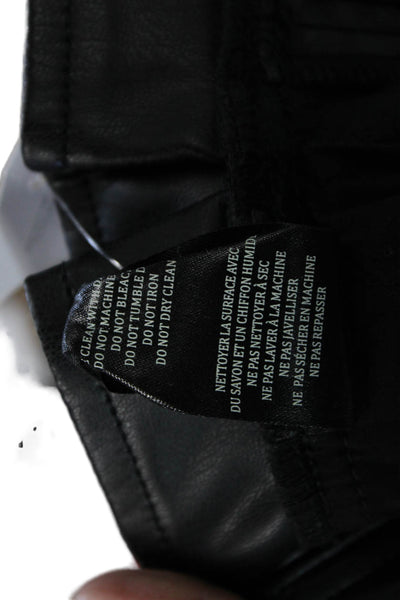Blank NYC Women Mini Skirt Black Polyurethane Tie Waist Size 25