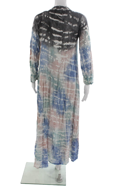 Tiare Hawaii Women Cardigan Striped Rayon Multicolor Long Sleeve Size One Size