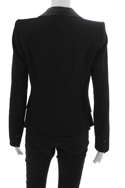 Karen Millen Womens Basic Jacket Black Virgin Wool Button Size 6