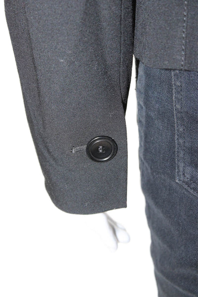 Karen Millen Womens Basic Jacket Black Virgin Wool Button Size 6