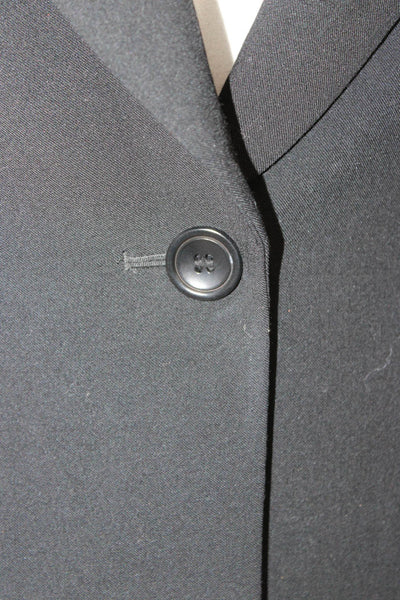 Karen Millen Womens Basic Jacket Black Virgin Wool Button Size 6