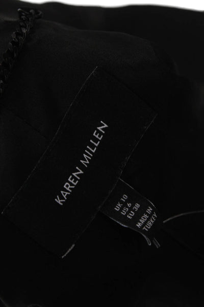 Karen Millen Womens Basic Jacket Black Virgin Wool Button Size 6