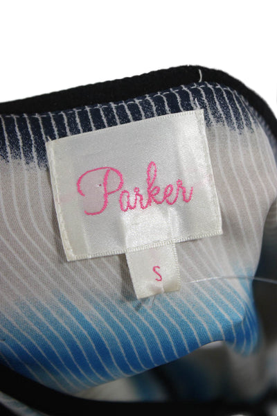 Parker Women Silk Striped Halter Tank Sleeveless Tie Size S