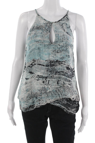 Parker Womens Silk Halter Animal Print Sleeveless Tank Multicolor Size S