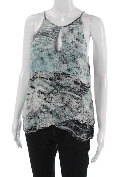 Parker Womens Silk Halter Animal Print Sleeveless Tank Multicolor Size S