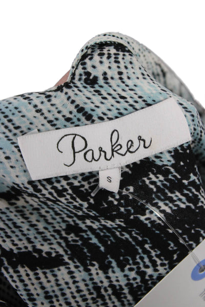 Parker Womens Silk Halter Animal Print Sleeveless Tank Multicolor Size S