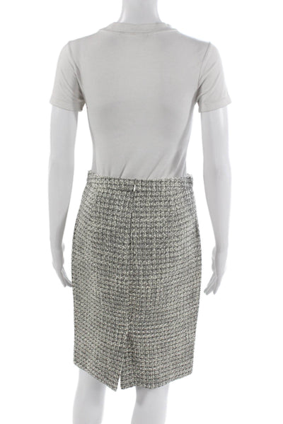 J Crew Women Straight Pencil Skirt Gray Check Knee Length Zip Size 0