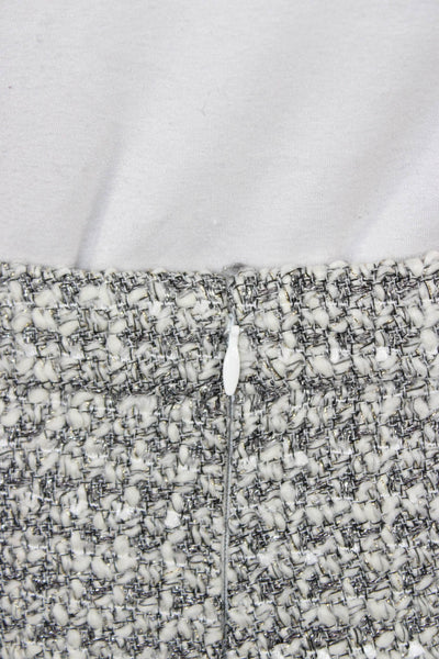 J Crew Women Straight Pencil Skirt Gray Check Knee Length Zip Size 0