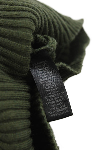 Rachel Roy Women Sweater Dress Green Turtleneck Long Sleeve Knee Length Size XS
