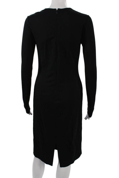 Polo Ralph Lauren Womens Sheath Dress Black Knit Long Sleeve Full Length Size S