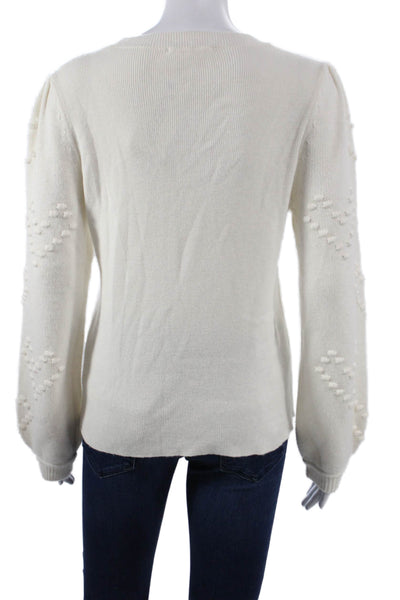 Splendid Womens White Viscose Crew Neck Pullover Sweater Long Sleeve Size M
