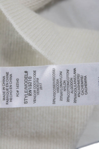 Splendid Womens White Viscose Crew Neck Pullover Sweater Long Sleeve Size M