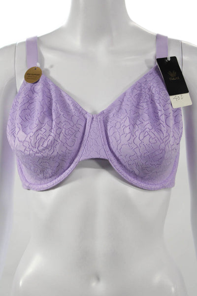 Wacoal Womens Floral Textured Underwire Bra Lilac Size 40D