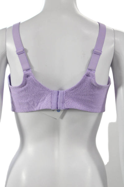Wacoal Womens Floral Textured Underwire Bra Lilac Size 40D