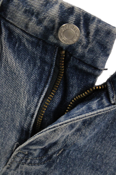 Vervet Women Wide Leg Jeans Blue High Rise Button Cotton Blend Size 25