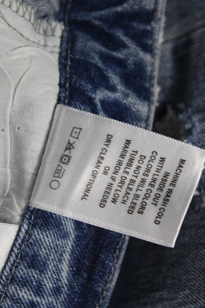 Vervet Women Wide Leg Jeans Blue High Rise Button Cotton Blend Size 25