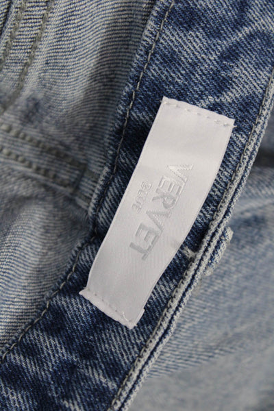 Vervet Women Wide Leg Jeans Blue High Rise Button Cotton Blend Size 25