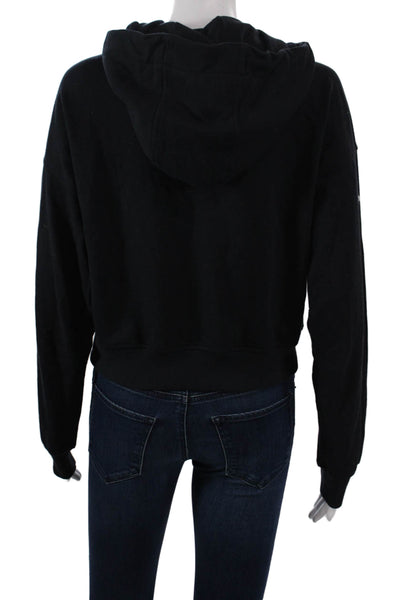 Carbon 38 Womens Pullover Hoodie Black Cotton Long Sleeve Size S