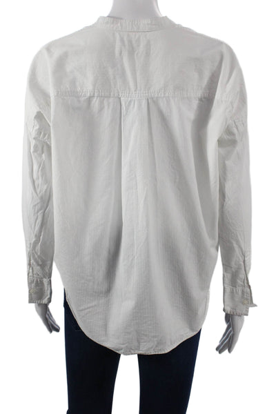 Everlane Womens White Striped Collared Blouse Long Sleeve Size 0