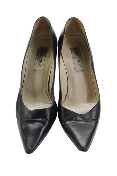 Jimmy Choo Womens Leather Pointed Toe Classic Pumps Black Size 40 10
