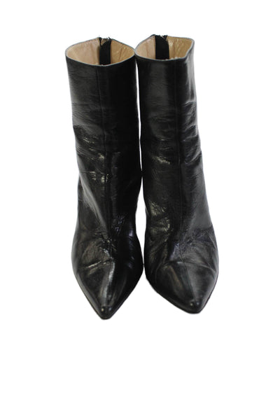 Jimmy Choo Womens Leather Pointed Toe Zip Up Ankle Boots Black Size 38 8