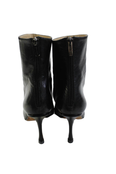 Jimmy Choo Womens Leather Pointed Toe Zip Up Ankle Boots Black Size 38 8