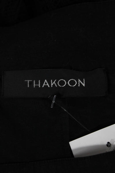 Thakoon Women Black Cotton Off Shoulder Short Sleeve Basic Blouse Size 6