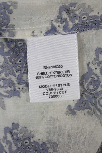 Joie a la Plage Womens Paisley Tunic Boatneck 3/4 Sleeve White Size S