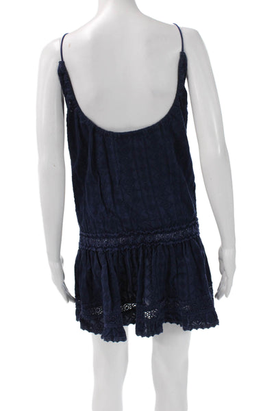 Melissa Odabash Womens Sundress Blue V-Neck Tie Mini Size S