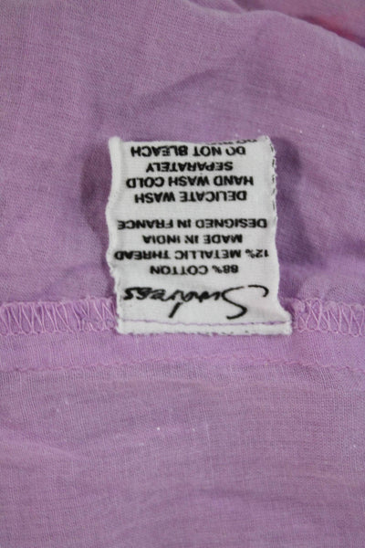 Sundress Womens Purple V Neck Floral Above Knee Drawstring Size XS