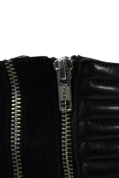 The Kooples Womens Side Zip Wedge Heel Platform Booties Black Suede Size 36
