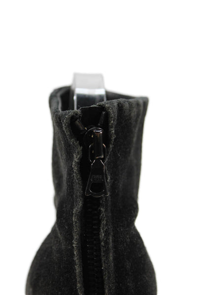 Rag & Bone Womens Back Zip Block Heel Suede Ankle Booties Black Size 36