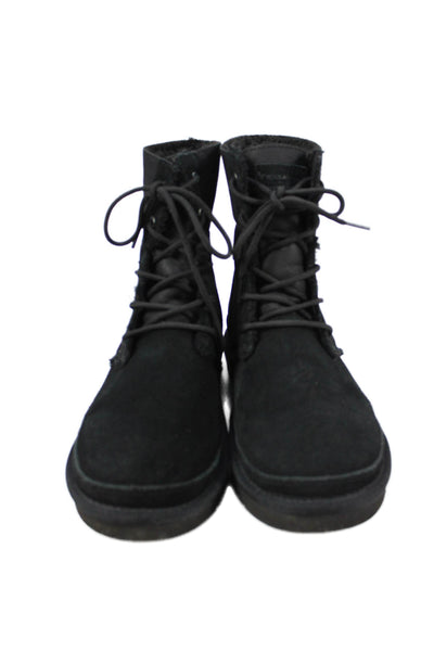 Koolaburra Womens Suede Lace Up Mid-Calf Boots Black Size 10