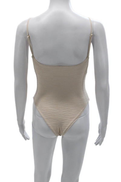 Nonchalant Label Women One Piece Swimsuit Beige Size S